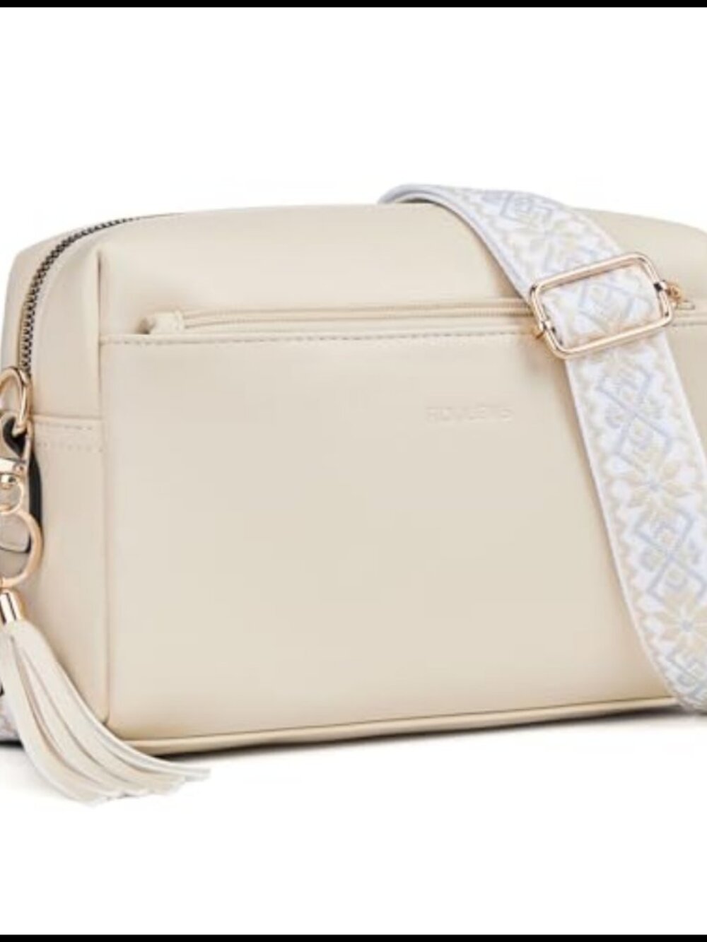 Roulens Vegan Leather Triple Zip Small Crossbody Bag Phone Purse